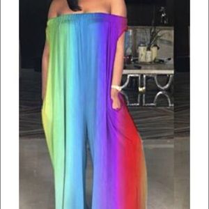 Multicolor Off Shoulder Romper
